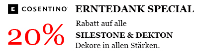 Cosentino-Rabatt: 20% Rabatt auf Silestone und Dekton Produkte